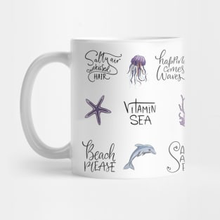 Beach Quotes Multi Design Set Mug